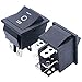 TWTADE / 5Pcs Black ON/Off/ON DPDT 6 Pin 3 Position Boat Rocker Switch Car Auto Boat Rocker Toggle Switch Snap AC 250V 125V/20A KCD2-203