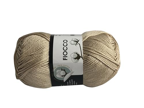 Fiocco Gomitoli di Cotone 100% Naturale per Uncinetto, 50g 125m,
