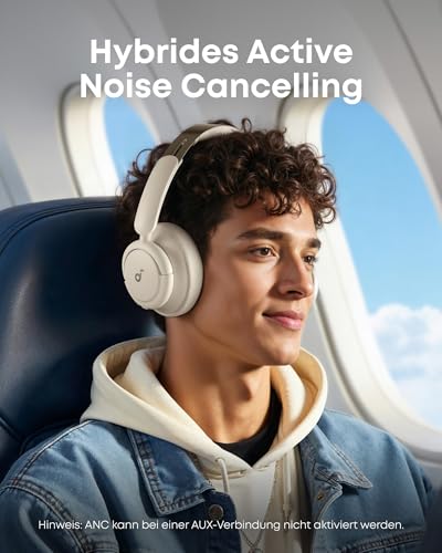 soundcore by Anker Life Q30 Hybrid Active Noise Cancelling Headphones with Multiple Modes, Hi-Res Sound, 40H Playtime, Fast Charge, Soft Earcups, Bluetooth Headphones, Travel (Weiß)