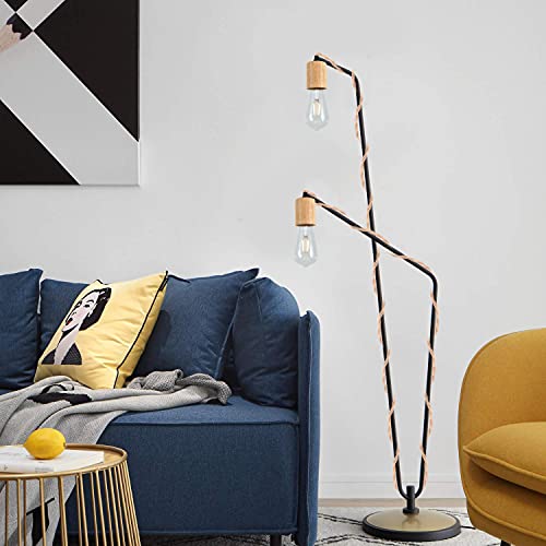 Wood Pendant Light Cord Kit With Switch, 5Ft Vintage Industrial Hanging Light Plug In Lamp Cord With Twisted Nylon Rope Pendant Lights Socket E26 E27 For Farmhouse Lamp Cable Retro Diy (5Ft) #TOP2