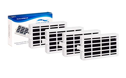 Aqualogis Paquete de 4 - Filtro Antibacteriano para el frigorífico Whirlpool, Indesit, KitchenAid, Hotpoint - Compatible con el Sistema Aire Sano Microban ANT001, ANT-001, ANTF-Mic, 481248048172 Cover