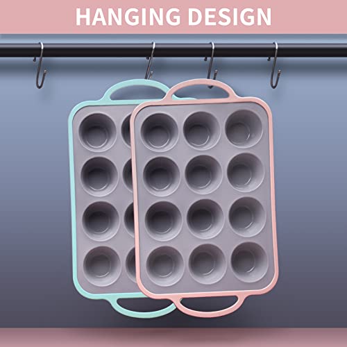 Quiwell Silicone Muffin Pan, Cupcake Pan, Silicone Baking Cups, Bap Free Cupcake Mold For Homemade Muffins, Cupcakes, Quiches And Frittatas (12 Cups Pink) #TOP6