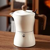 Cafetera espresso para estufa, olla Moka de 3 tazas con mango de madera para auténtica preparación de café italiano