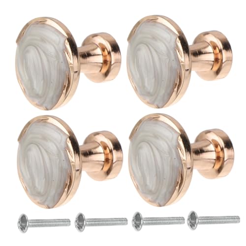 Gatuida 4 piezas Tiradores Modernos Redondos para Muebles Tirador de Cerámica Blanca para Armarios Mango Práctico y Decorativo para Puertas de Vestuario Estilo Europeo Vintage