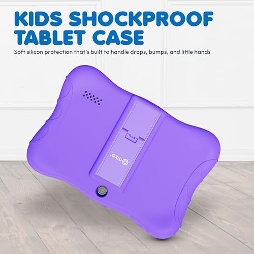 Image of Contixo 7 inch Kids Tablet - V9 Android Tablet and Sleeve Bag Bundle with 14+ Academy Games and Educational Apps, 32GB, Dual Cameras, Parental Control, Perfect for Back to School, Purple
