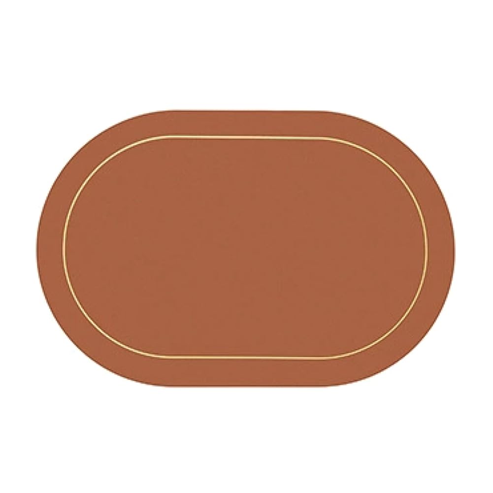UDSKNV[KSL Table Leather Placemats Set of 1pcs,Washable for Dining,Heat- Non-Slip Insulation Waterproof Place Mats Brown