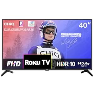 CHiQ ROKU TV L40G5NK, 40 Inch Smart TV, FHD, HDR10, Dolby Audio, Mobile Control, Voice Assistant, BBC, Disney+, 2.4&5G WiFi, USB 2.0, 2023
