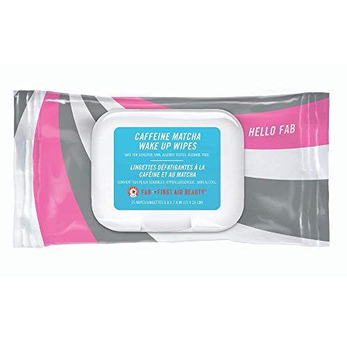 First Aid Beauty Caffeine Matcha Wake Up Wipes: Makeup Removing Wipes Perfect for Rmoving Excess Dirt and Sweat After Workouts (25 Count)
