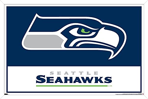 NFL Seattle Seahawks - Logo 21 Wall Poster, 22.4L" x 14.7W", White Framed Version
