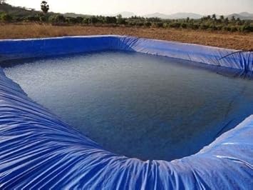 TUFFPAULIN 60FT X 40FT 200 GSM Blue Pond Liner Super Heavy Duty Tarpaulin Tirpal Tadpatri Tharpai Thadika, Reinforced Eyelets, UV Resistant, Waterproof, 6 Layer MLCL 3D Rib Technology-1 No.