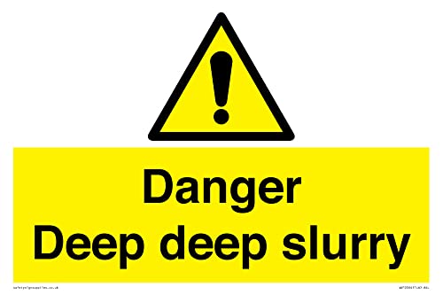 Danger Deep Slurry Sign - 300 X 200 Mm, Formato A4L
