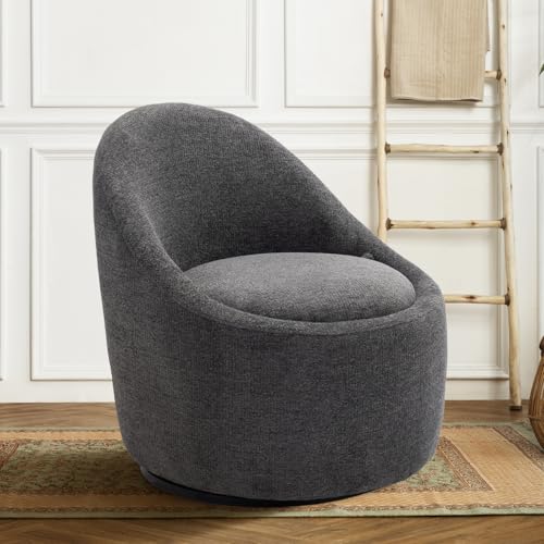 COLAMY Swivel Chair with Storage Dark Grey