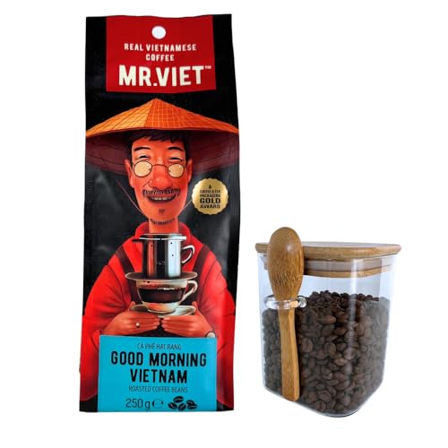 ベトナムコーヒー コーヒー豆 深煎り MR.VIET ミスターベト グッドモーニングベトナム(ロブスタ豆100%/深煎り/ダークロースト/250g) ベトナム土産 フレーバーコーヒー正規品 VietnamCoffee 焙煎豆 1袋250g