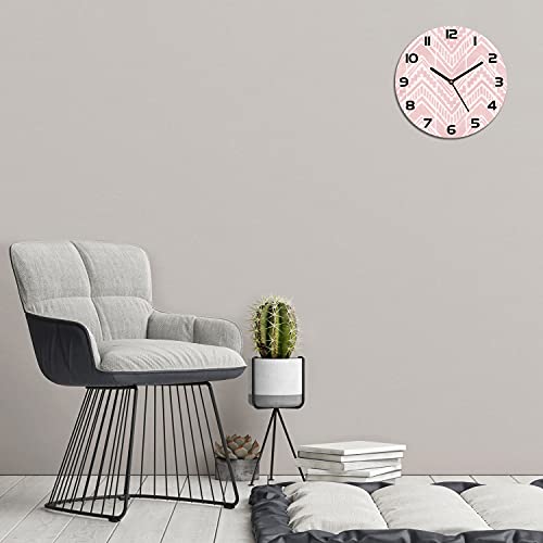 Horloge en Verre ⌀ 30 cm Moderne - Décoration Murale Salon Cuisine Boho Aztec