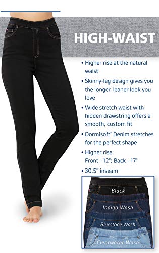 PajamaJeans Small Skinny Womens Stretch Soft-High Waist Jeggings, Clearwater Blue Jeans4