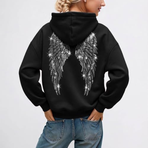 Oversized Sweatshirt for Women Wings Hoodies Trendy Casual Long Sleeve Hoodie Pullover Fall Winter Fashion Clothes - image 5