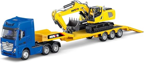 Mostop 1:50 Maßstab Alloy Tieflader mit Bagger, Metall Baufahrzeug Modelle...
