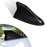UGSHY 1 PC Car Shark Fin Antenna Cover, Special for Antenna Tail Modification, AM FM Radio Signal Roof Aerial Adhesive Tape Base, Fit for Most Cars (Black)
