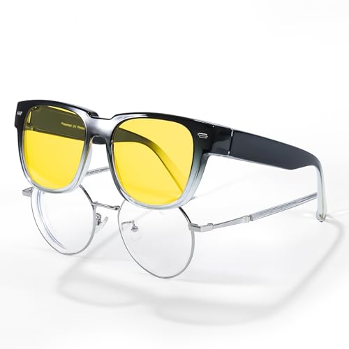 Image of SIPHEW Fit Over Glasses Sunglasses for Women | Polarized Sun Glasses with UV400 Protection,Trendy Large SquareFrame,Driving & Outdoors