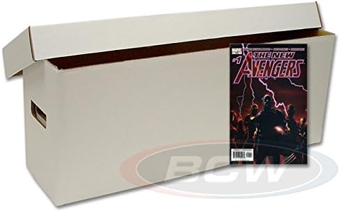 BCW (10) Brand Long White Comic Book Cardboard Storage Box Holder Case