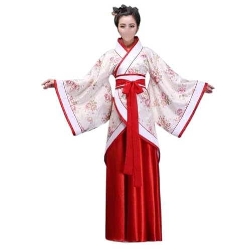 Hanfu femme en tissu satine raffine et finitions soignees pour costume de scene