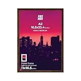 PAXNOK Walnut A2 Picture Frame - Display 11.7x16.5 Mat Within A2 Frame or 16x23 Without Mat - Wall Mount or Horizontal/Vertical Hanging, Durable HD Cover, 1 Pack