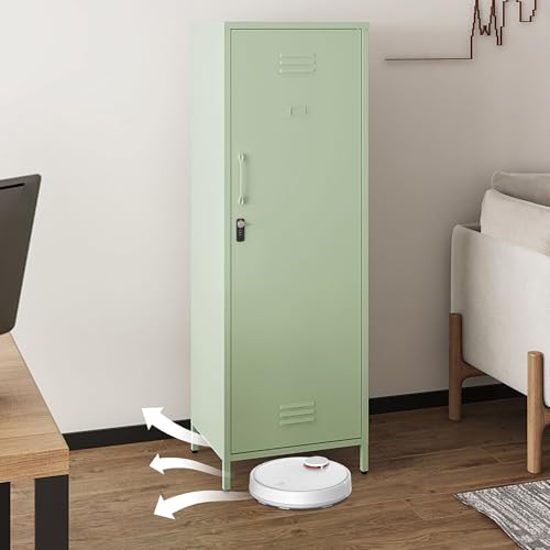 MIOCASA Metal Storage Locker with Digital Lock Steel File Cabinet with 3 Shelves 59.06-inch high for School, Bedroom, Home Office, Gym and Changing Room - Green