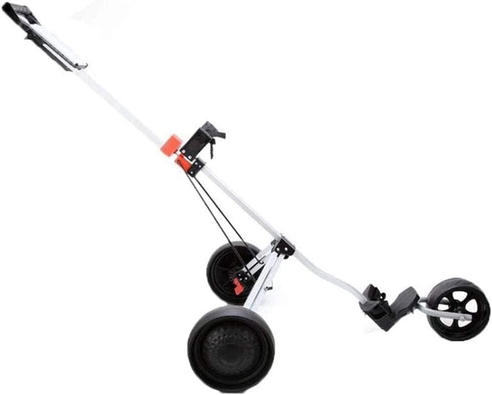 Golf Push Cart Golf Trolley Golf Trolley Adjustable Lever Height 3 Wheel Mens Push/Pull Golf Trolley Aluminum White White-White,White