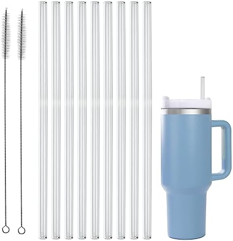 MLKSI Straw Replacement for Stanley 40 oz 30 oz Cup Tumbler, 9 Pack Extra Long Reusable Straws for Stanley 40 oz, Cup Straw for Stanley Tumbler Accessories