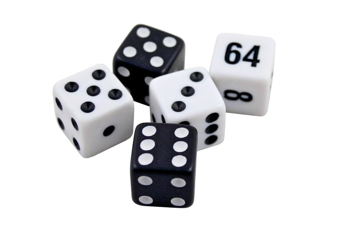 P-16442 Lot de 5 gobelets cubiques en cuir synthétique Noir/rouge – Gobelet cube élégant avec housse intérieure en feutre et 5 dés de précision de qualité supérieure avec cube double