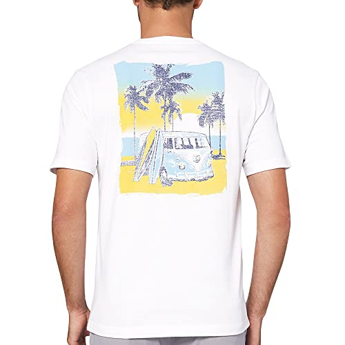 Izod Mens Solid Sunset Beach Graphic T-Shirt Medium White #TOP16