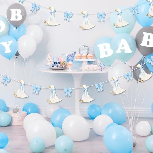 Image of TaoBary 2 Set Blue Bow Silly Goose Birthday Banner Silly Goose Party Decoration for Farm Animal Baby Shower Birthday Party Decorations