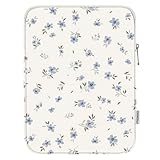 MoKo 9-11 Zoll Tablet Sleeve Tasche Handle Tragetasche mit Schultergurt Passend für 11 Zoll iPad Air M3, iPad A16 2025, Pro 11", i-Pad 10/9/8/7th Gen, Tab S8/S9 11", Minzblaue Blumen