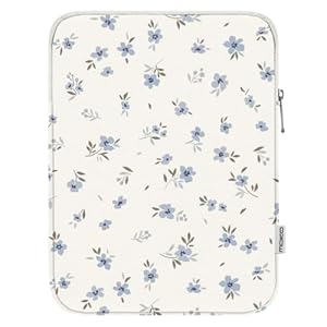 MoKo 9-11 Zoll Tablet Sleeve Tasche Handle Tragetasche mit Schultergurt Passend für 11 Zoll iPad Air M3, iPad A16 2025, Pro 11", i-Pad 10/9/8/7th Gen, Tab S8/S9 11", Minzblaue Blumen