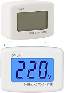 Mutifunctional Dm55-1 Ac 110v-220v Digital Voltmeter LCD Display with Blue Backlight Flat Plug Volt Test Monitor Gauge Meter Bagged