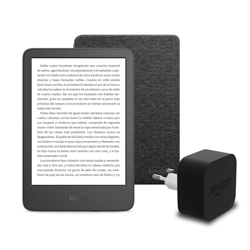 Den neuen Kindle (2024 Release) 16 GB mit Werbung, eine Amazon-Stoffhülle und ein Amazon Powerfast...