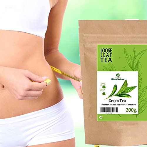 Foto von Natürlicher grüner Tee 200g für Aufgüsse + Edelstahl-Eikugel als Geschenk – intensives Aroma und Farbe – veganes Antioxidan