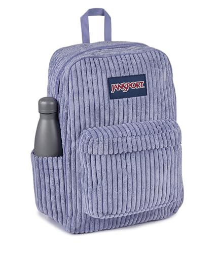 Image of JanSport Superbreak Plus FX Backpack - Work, Travel, or Laptop Bag with Water Bottle Pocket - Surreal Corduroy Lavender Ash