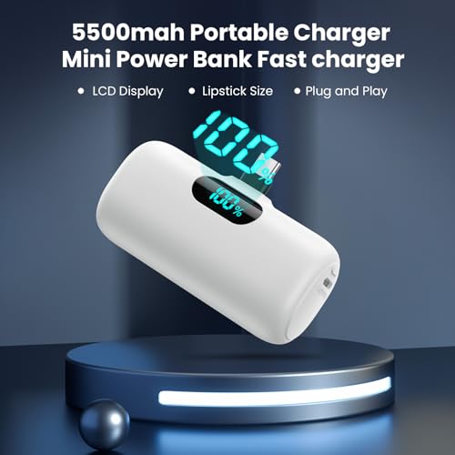 Image of [2-Pack]Portable Charger for iPhone 17 /16 /15,Mini Power Bank 5500mAh PD USB C Portable Phone Charger,Travel Essential Battery Pack for iPhone 17 /17 Air /16 /16 pro /15 /15 pro Max /Android /Samsung /Moto /LG
