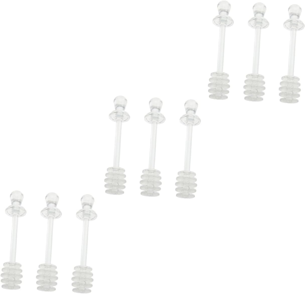 Garneck 9pcs Acrylic Honey Dipper Sticks Food-grade Honey Stirring Tool for Dispensing Jam and Syrup Safe Home Use