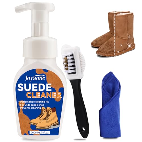 JOYAONE Suede Shoe Cleaner, Premium Sneaker Cleaning Kit with Brush, Shoe Cleaner for White Shoes, Suede, Nubuck, Knit, Boots, Trainer, Sneaker, Leather, Trainer Cleaner for Remove Dirt and Stains