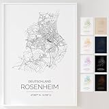 Mapdify Rosenheim personalisiertes Stadtposter, dein 