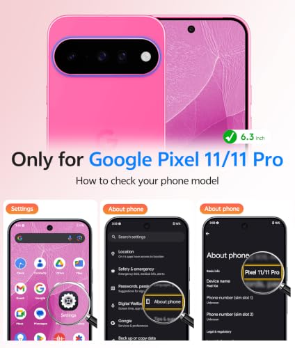 Image of FNTCASE for Google Pixel 11 Pro Case / Pixel 11 Case, with Screen Protector | Fit for Magsafe, Translucent Matte, 14FT Military Grade Drop Protection, Shockproof Protective Phone Cover, Hot Pink