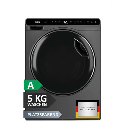 Haier Mini-Waschmaschine 5kg I Ultra-kompakt I 51cm Breite, 70cm Höhe I Mit A-Effizienz, 1.200 U/Min. & Inverter-Motor I Automatik- und Expressprogramm, Mengenautomatik I HW50-BP12307GU1