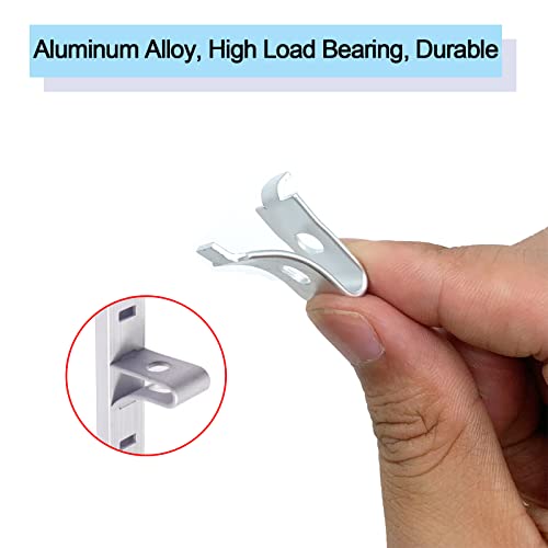 Suprom Shelf Bracket Clips, 32 Pack Aluminum Alloy Shelf Pins, High Load-Bearing Adjustable Cabinet Shelf Pegs #TOP2