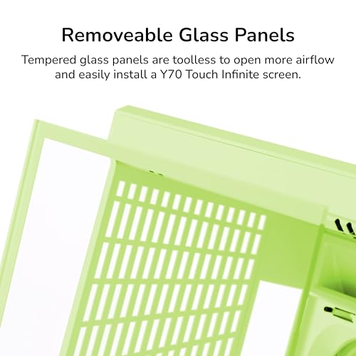 Hyte Y70 Boîtier PC de Jeu ATX pour Tour Moyenne - Verre trempé panoramique - Double Chambre - Châssis à Haut débit d'air - Câble élévateur PCIE 4.0 Inclus - Esthétique Moderne - Lait Matcha (Vert)