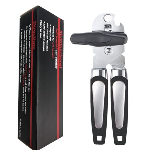 KYDLLF Left Handed Can Opener and bottle bottle openers, Lefty Kitchen Tools Utensils for Left Hand People/Adults(Black)