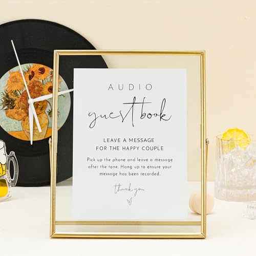 Image of Calculs Audio Guest Book Sign, Gold 8x10 Floating Picture Frame