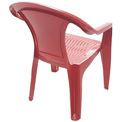 CADEIRA PLASTICA MONOBLOCO COM BRACOS ILHABELA VERMELHA ENCOSTO FECHADO