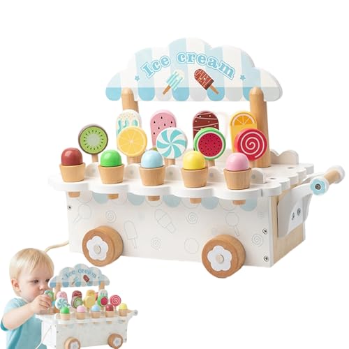 Ensemble de jeu de magasin de crème glacée, cadeau en bois idéal